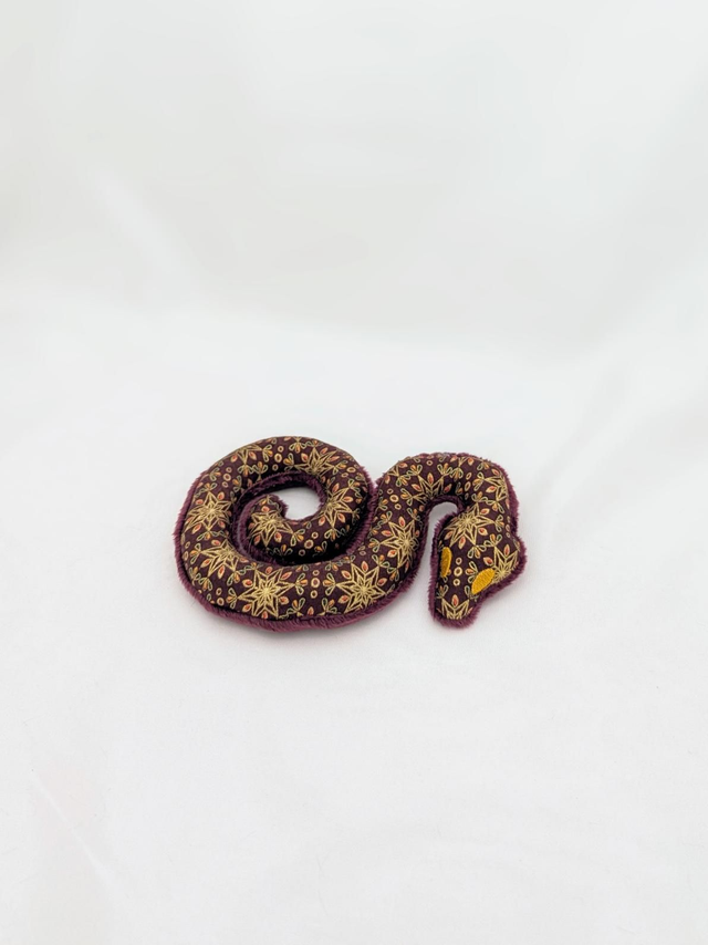 Serpent peluche violet et doré 