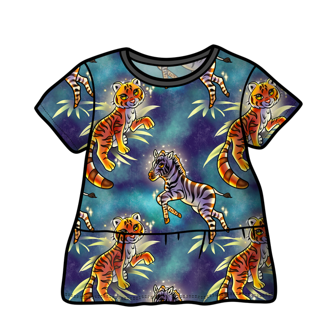 Dreamweaver 'Magical Tigers &amp; Zebras' Peplum Top