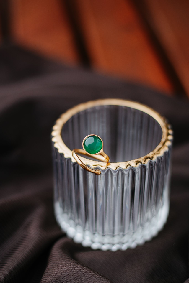 Bruna Ring - Green Agate