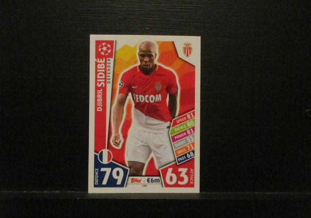 Djibril Sidibe - UEFA Champions League Match Attax 2017/18 Original Trading Card #238