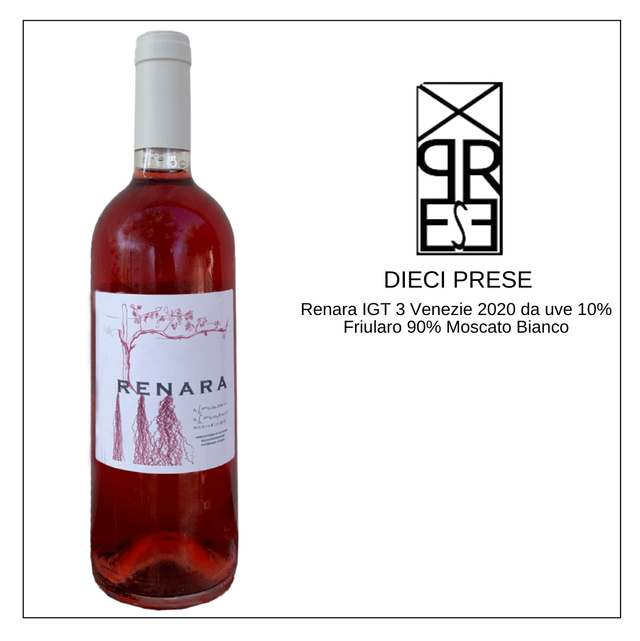 Renara IGT 3 Venezie 2020 da uve 10% Friularo 90% Moscato Bianco