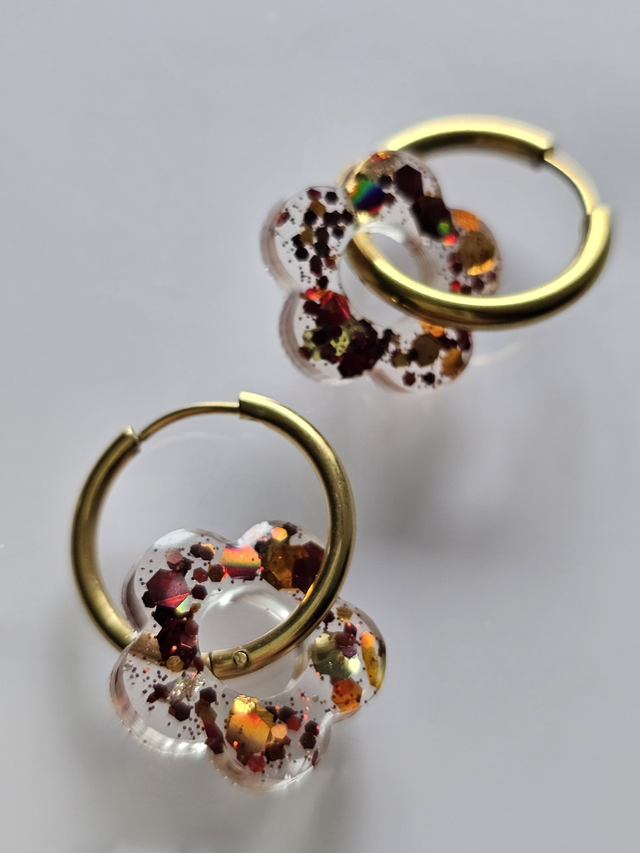 CREOLES EDEN PAILLETTES DORÉES ORANGÉES