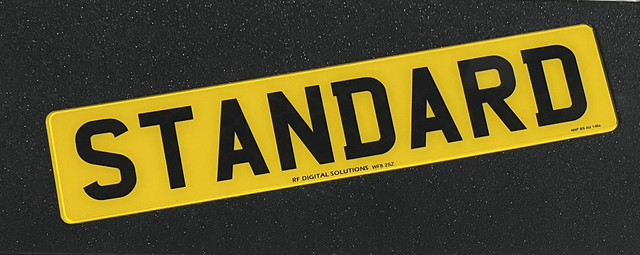 Standard number Plates