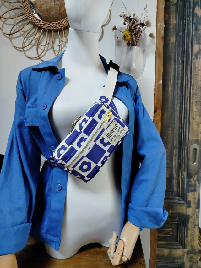 sac banane Pockette damier  retro damier flower 