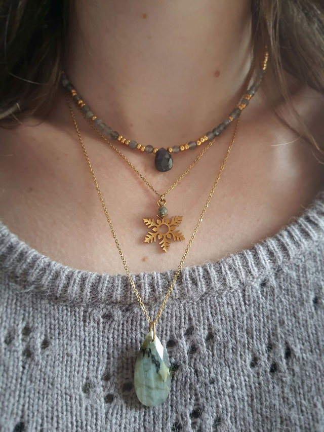 Collier Flocon doré - Labradorite