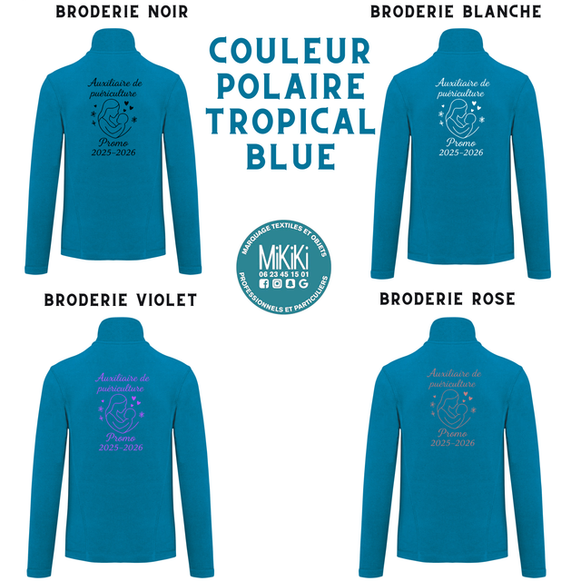 K907 - Veste micropolaire zippée femme Auxiliaire de Puériculture Promo 2025/2026 