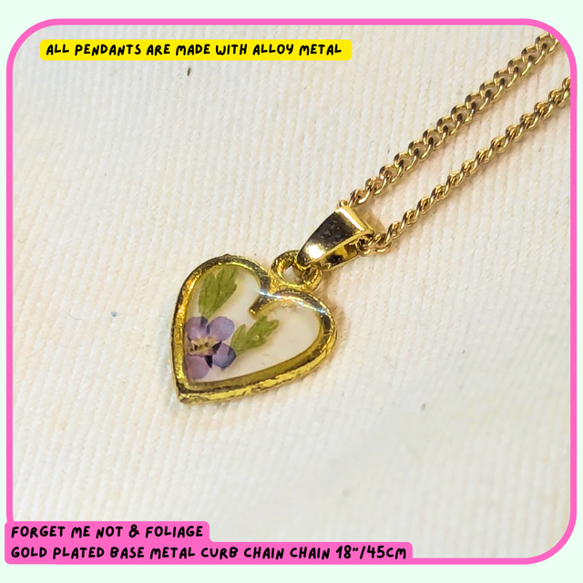 Heart Pendant | Necklace | Real Flower Pendants