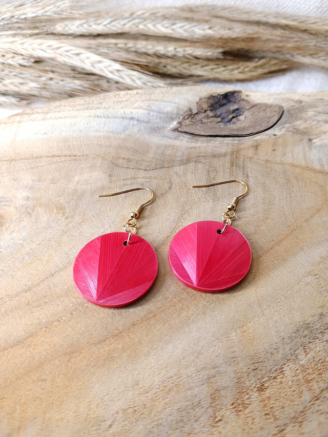 Boucles d'oreilles SIMPLE Éventail - Rouge