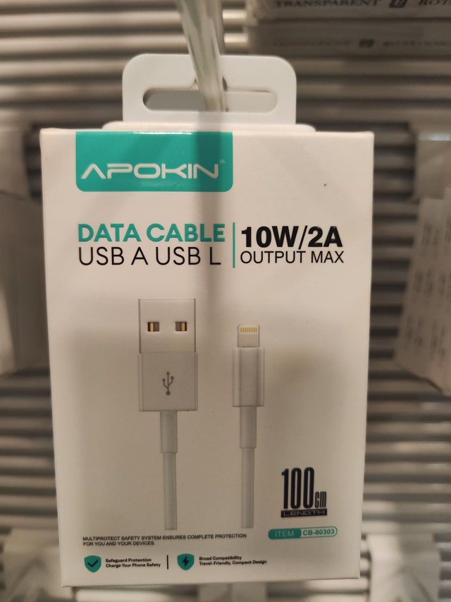 Apokin Cable USB - L 1M  blanco