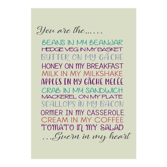 002 TEA TOWEL - BEANS IN MY BEANJAR [NATURAL] TEA TOWEL