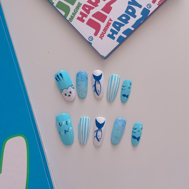 Set de Press-on Nails "Super Tuna" 🐟🎶