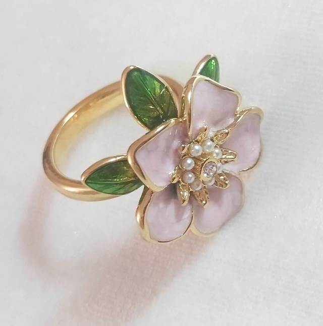 Bague fleur rose