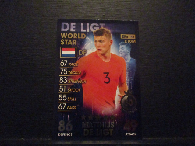 Matthijs De Ligt - World Star Match Attax 101 Original Trading Card