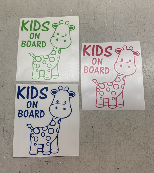 Kids on board giraffe sticker