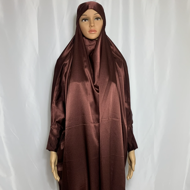 Maroon Satin Jilbaab