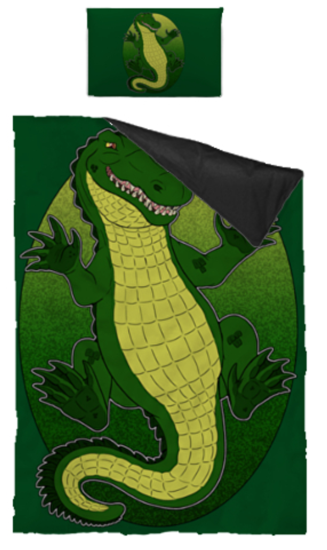 Krokodil: Bettwäsche 90cm x 200cm