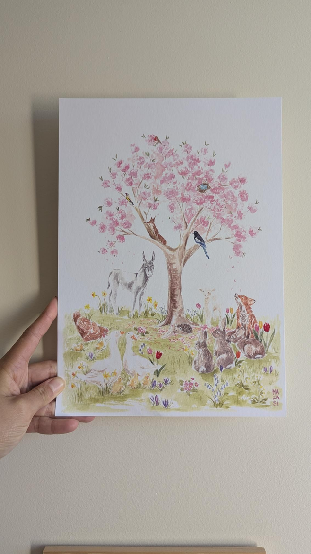 Affiche printemps des animaux 