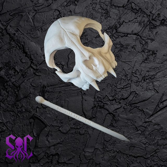 Cat skull hairpin