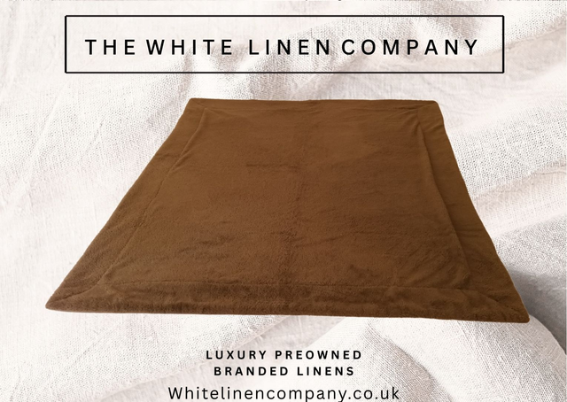 Snuggly Brown Bordered Blanket Rug Throw -Brown