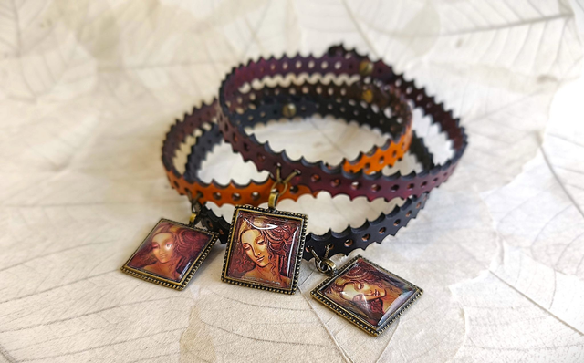 Collier tour de cou en cuir LEDA