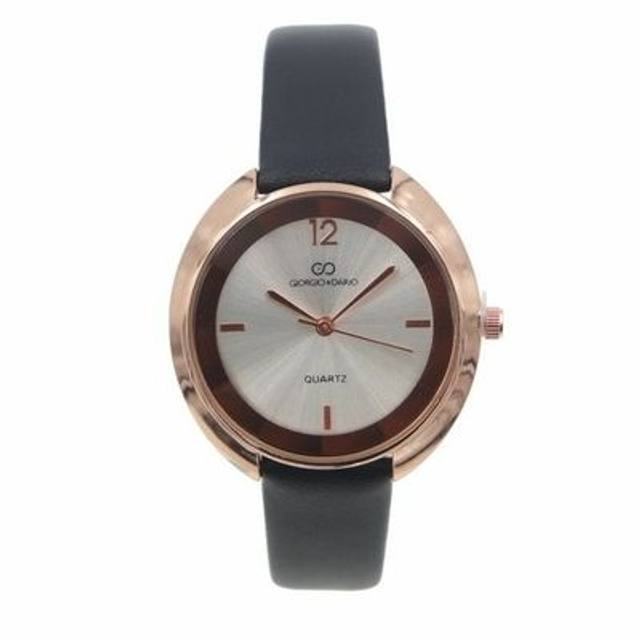 montre marque Giorgio &amp; Dario femme bracelet cuir noir