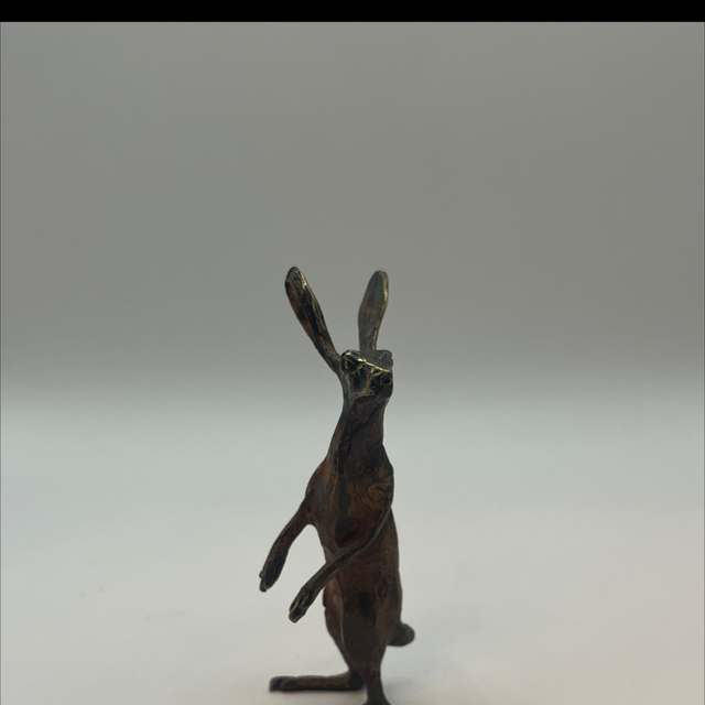 Michael Storey Bronze Standing Hare Sculpture 