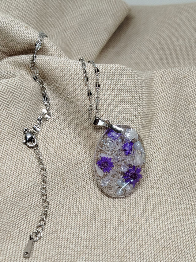 Collier pendentif Lou coloris violet