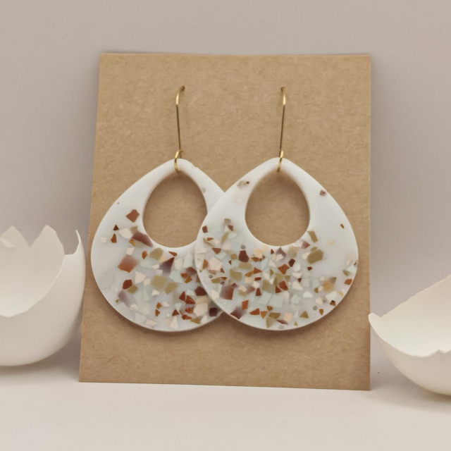 Boucles d'oreilles en coquilles d'oeufs de toutes races