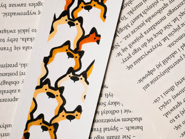 LISY zakładka do książki, ręcznie malowana akwarela