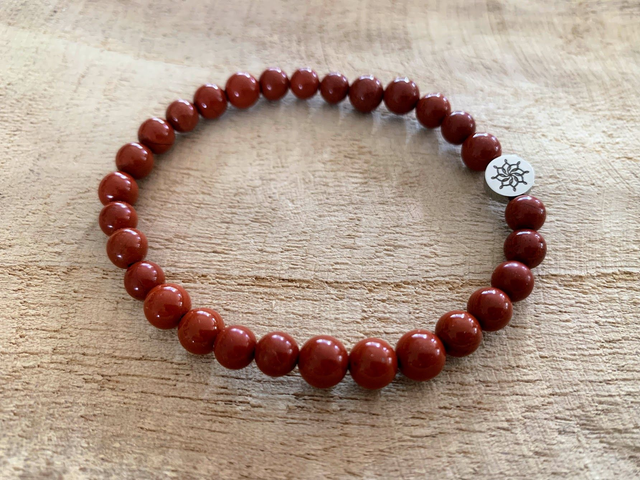 Bracelet Jaspe Rouge - Perles de 6mm