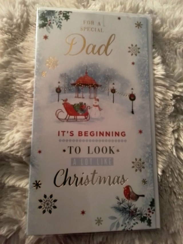 Dad Christmas card Snow Setting 
