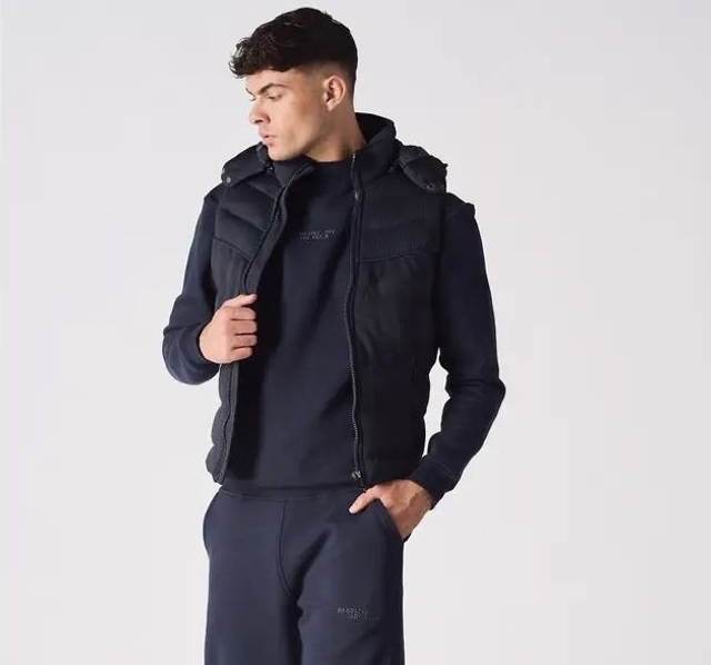 Sleeveless Dark Blue Puffer Jacket