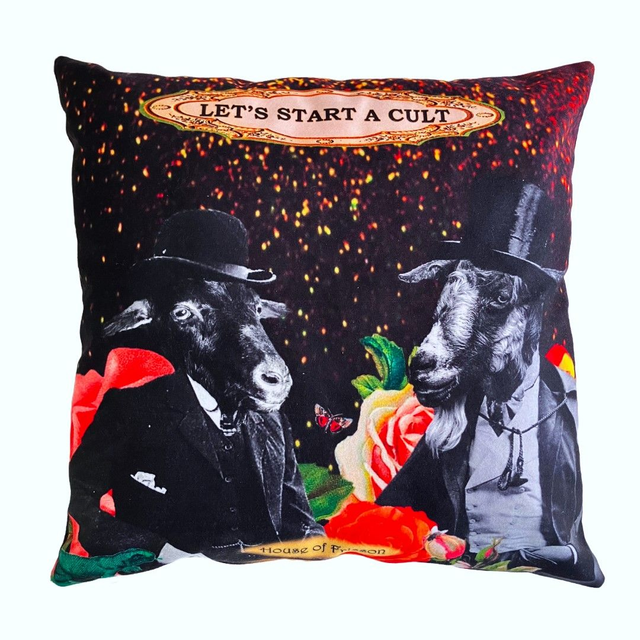 &quot;Let&#039;s Start A Cult&quot; Cushion Cover by House of Frisson