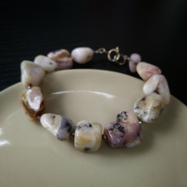 Roze opaal met kristal armband