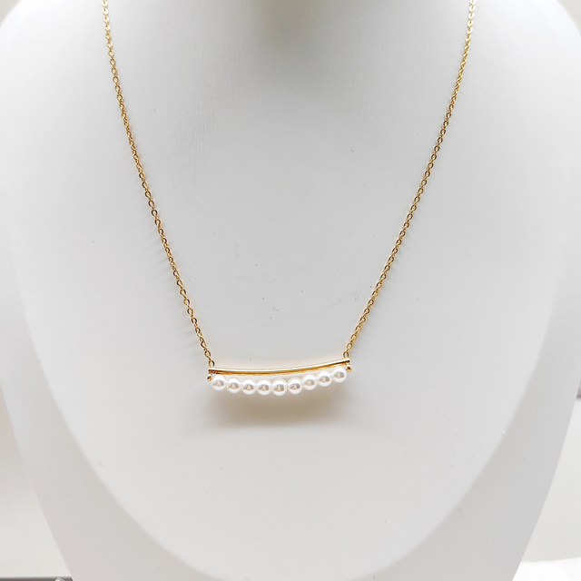 Collier barre de perle 