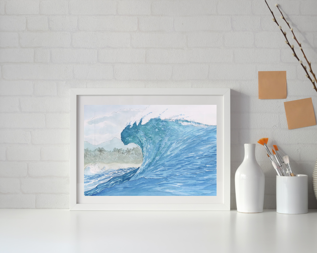 Pointe de Trois Bassins - Île de La Réunion | Aquarelle