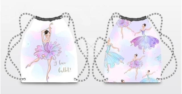 Double panneau pour Sac enfant Ballerine en polyester - 36x48 cm  