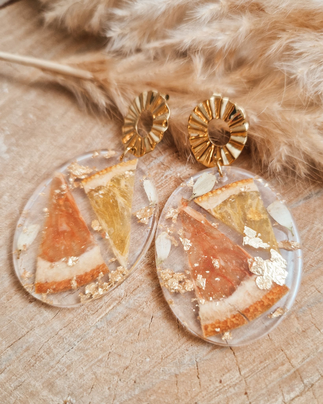 Boucles d'oreilles "Fruits en folie" Modèle agrumes / Modèle unique