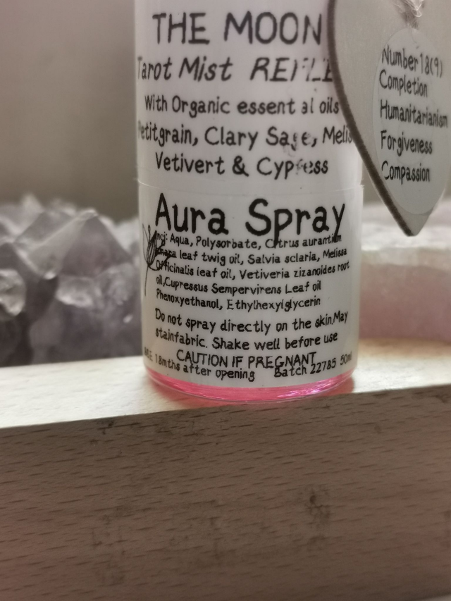 Aura Spray Tarot (THE MOON). 50ml. WITH FREE CRYSTAL