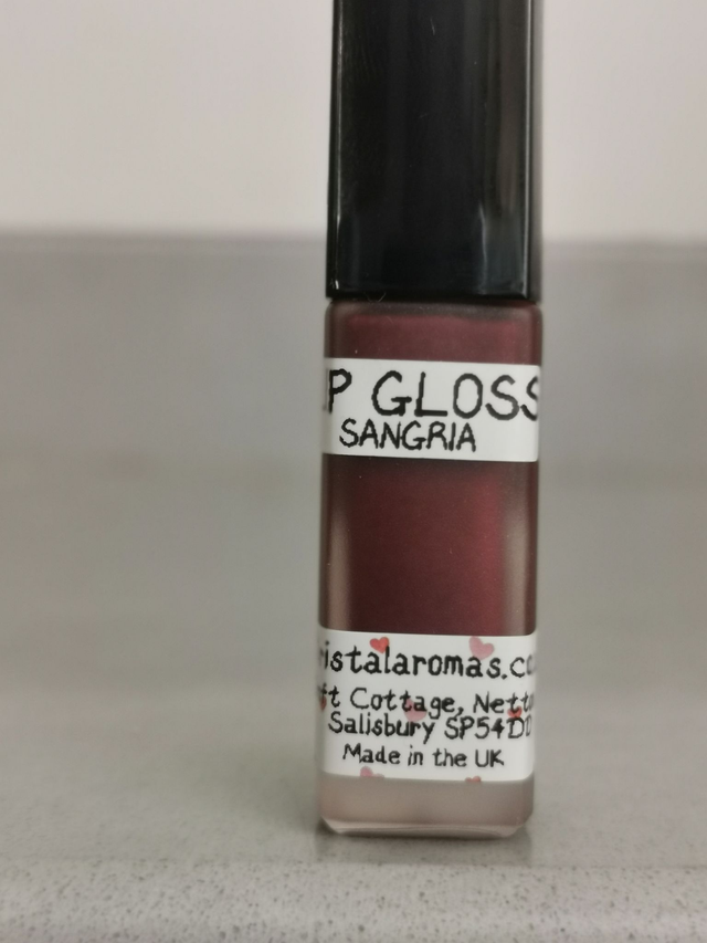 Lip Gloss (GLASS). Sangria- Organic Ingredients.  7g