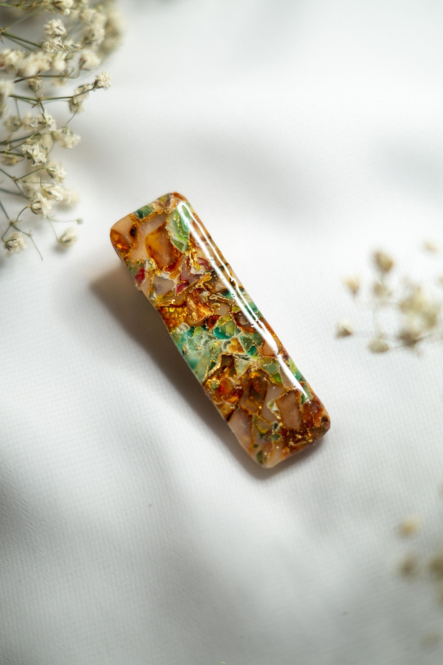 Coloris éclats automne - Barrette rectangle