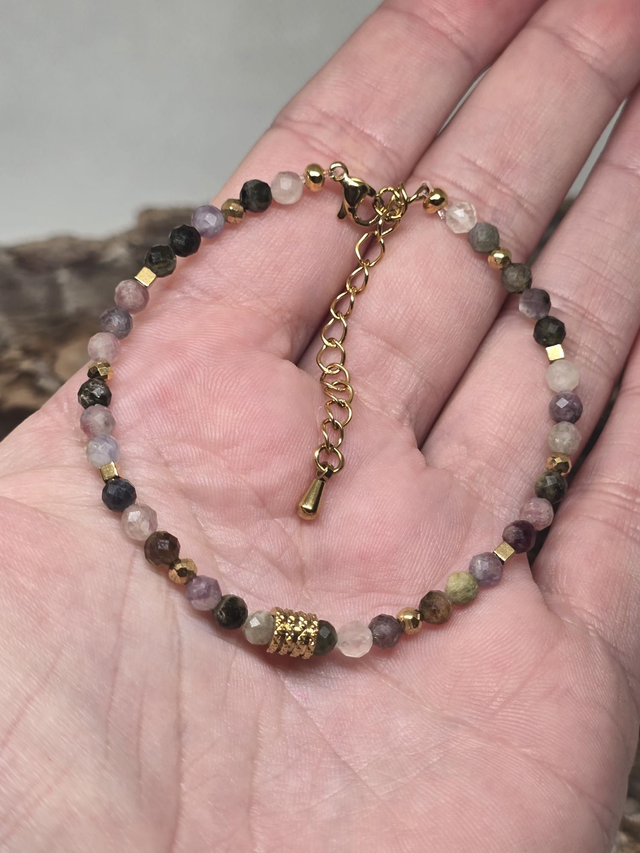 Bracelet Tourmaline multicolore 0,4 cm