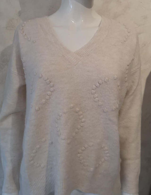 Pull manche longue avec col V 