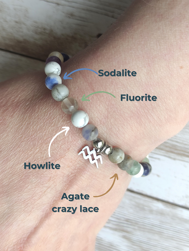 Bracelet lithothérapie &quot;Verseau&quot;