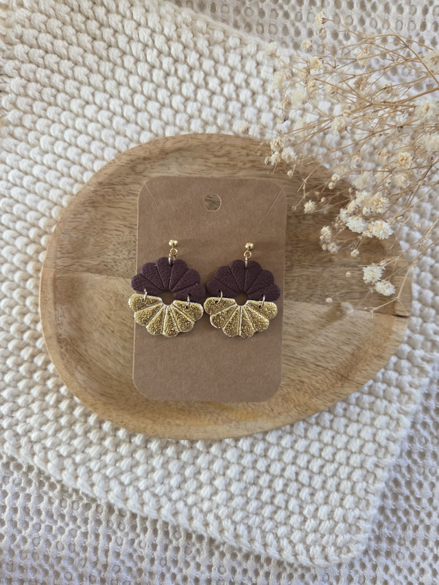 Boucles d&#039;oreilles Alma coloris bourgogne