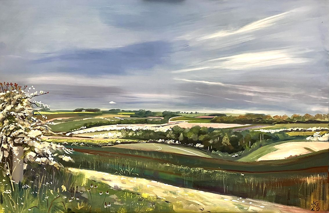 Above Warter, Yorkshire Wolds. 3x2 feet oil on canvas.