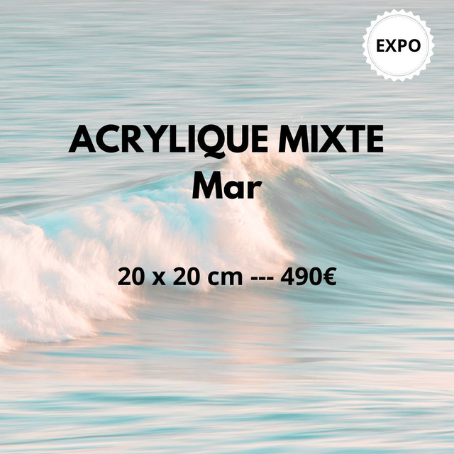 MAR - ACRYLIQUES MIXTES 20x20- encadrement blanc