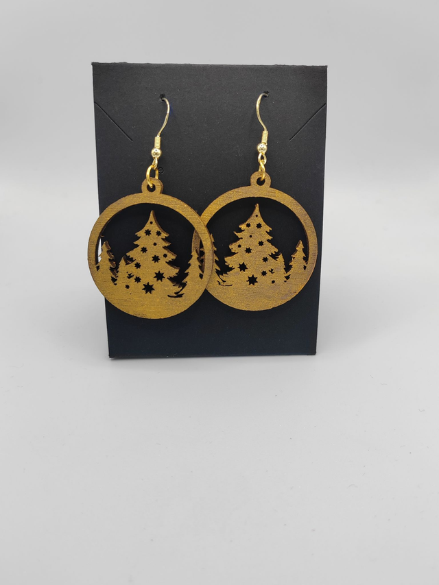 Boucles d&#039;oreille boule &quot;Sapin&quot;