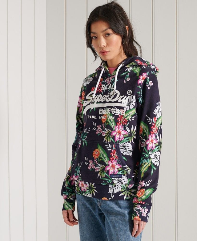 519FE77A - SUPERDRY Felpa Donna con cappuccio fantasia