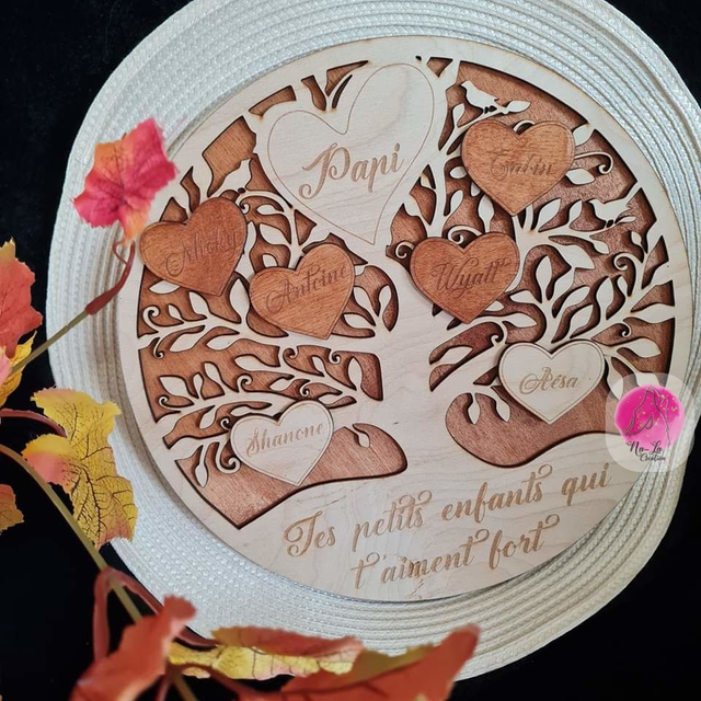 Cadre arbre de vie - cadeau personnalisée gravé parfait pour les papas, papie